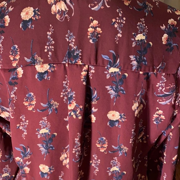 Alice Blue plum & navy floral women’s shirt Medium​ - Picture 6 of 10